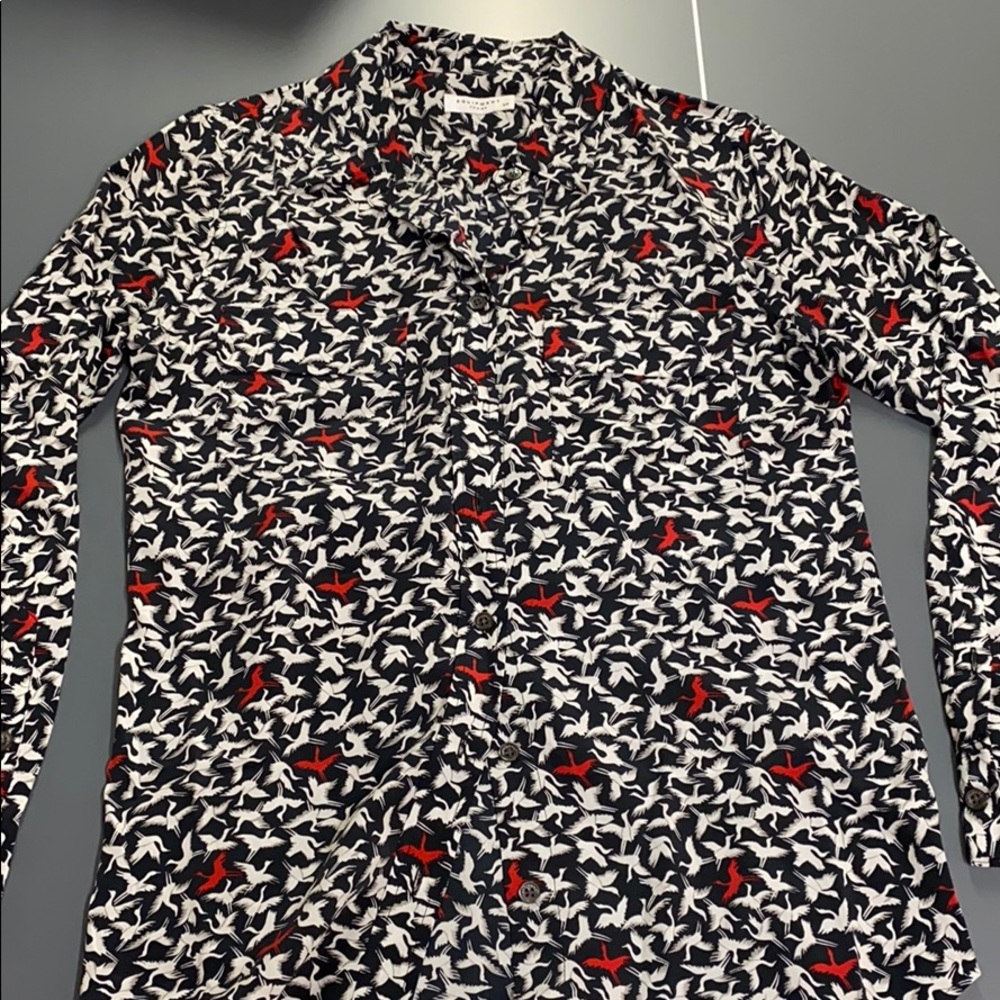 Equipment 100% silk patterned top